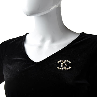 Chanel Studded CC Pin Brooch Gold 2 of 5