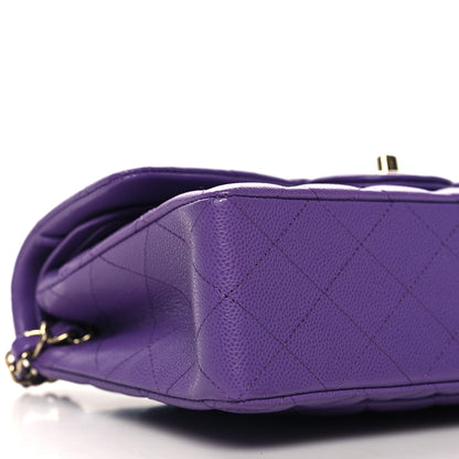 Chanel Caviar Quilted Small Double Flap Purple 9 of 10