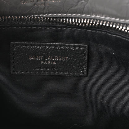 Saint Laurent Crinkled Calfskin Matelasse Monogram Medium Niki Chain Satchel Storm 6 of 10