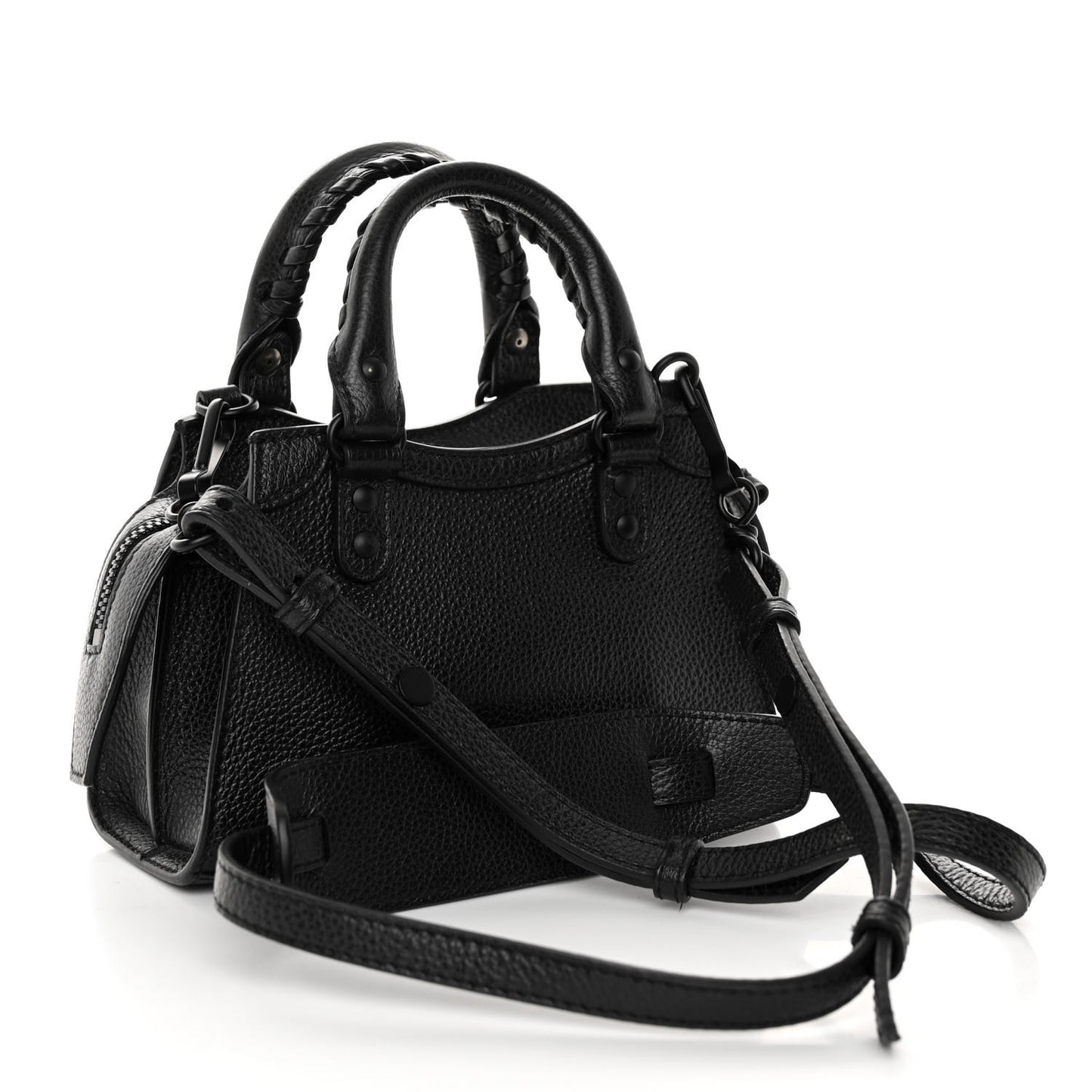 Grained Calfskin Neo Classic Black Hardware Nano City Crossbody Black