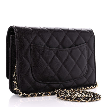 Chanel Caviar Quilted Wallet on Chain WOC Dark Brown 2 of 14