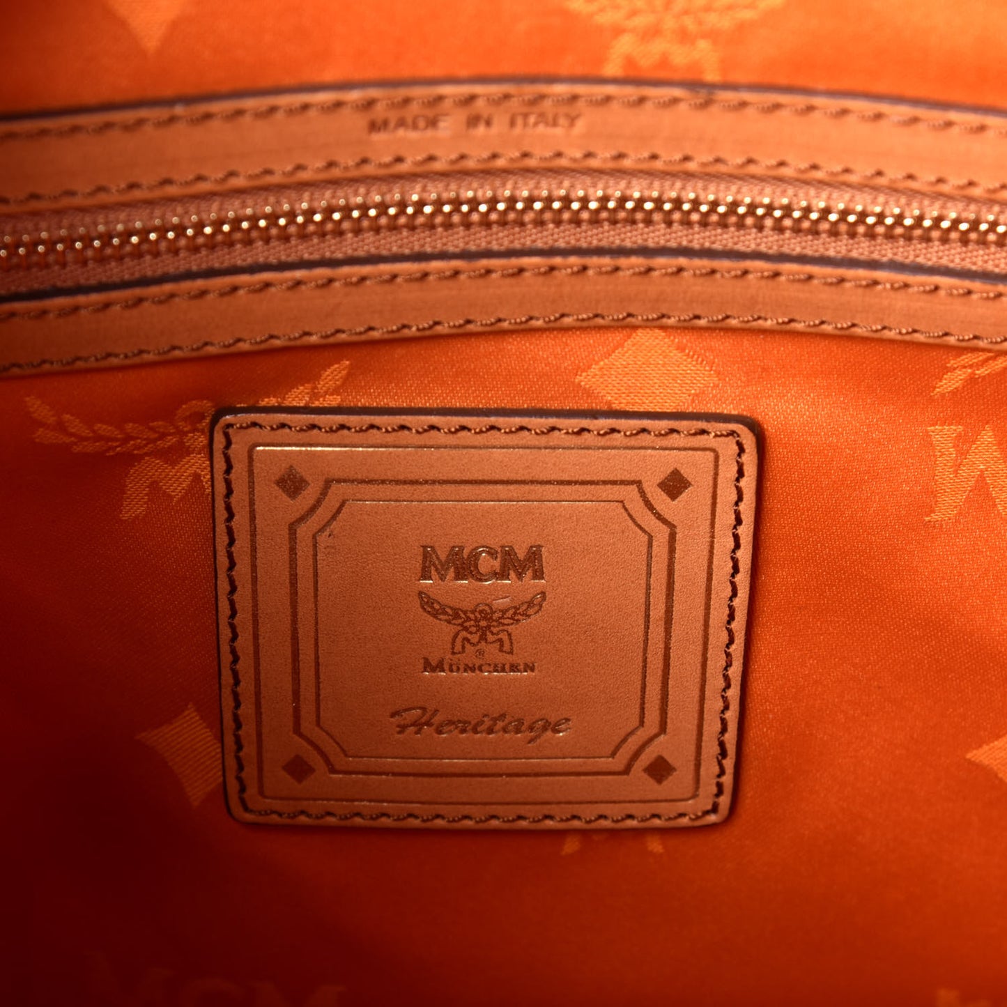 Visetos Small Heritage Drawstring Bucket Bag Cognac