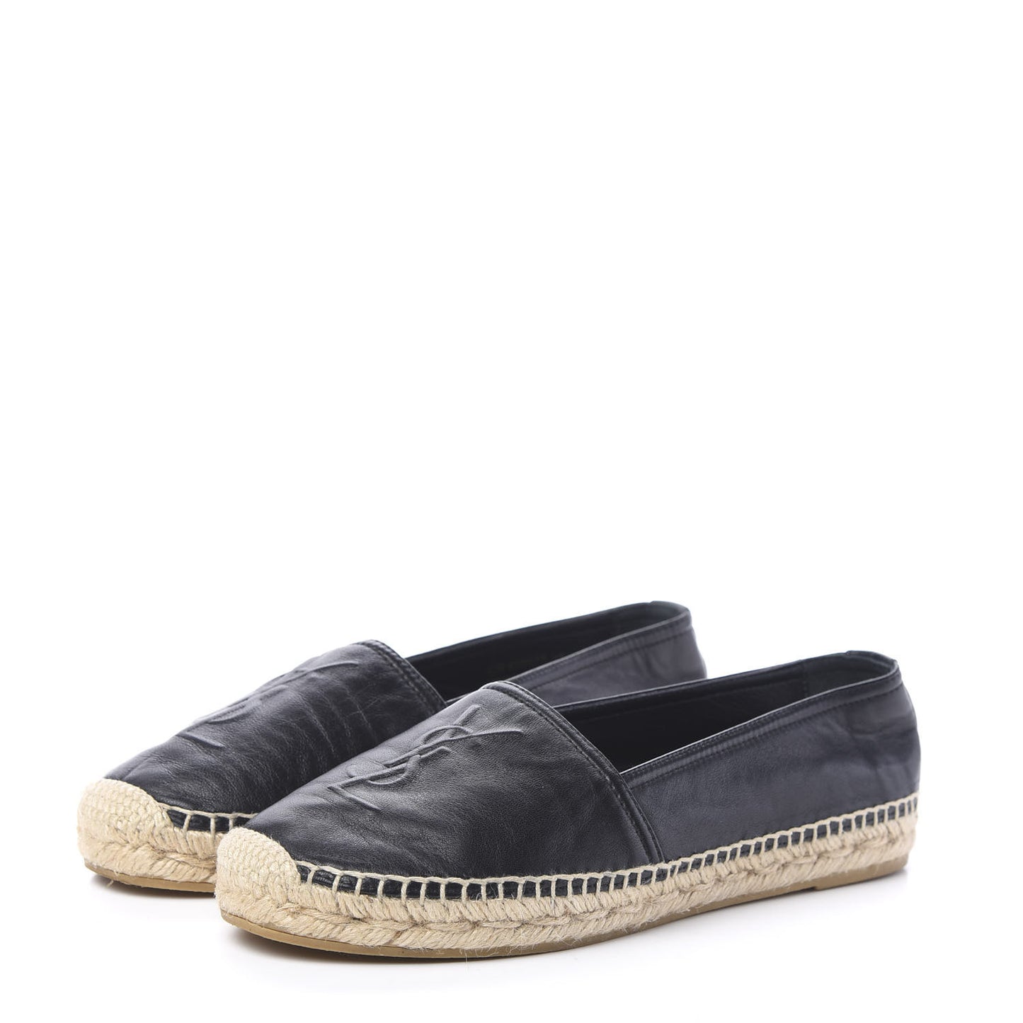 Lambskin Monogram Espadrilles 37 Black