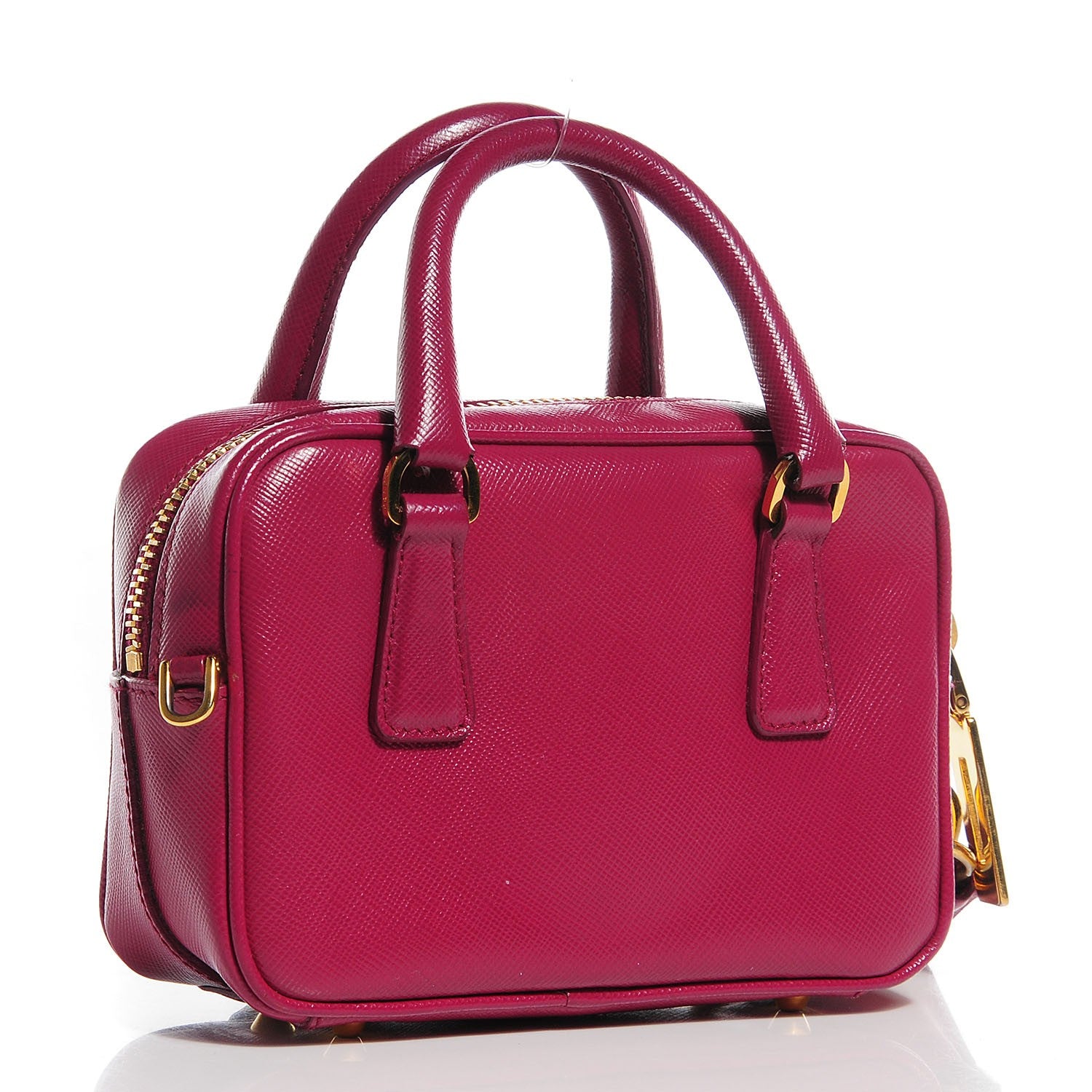 Prada Saffiano Lux Mini Crossbody Peonia 3 of 10