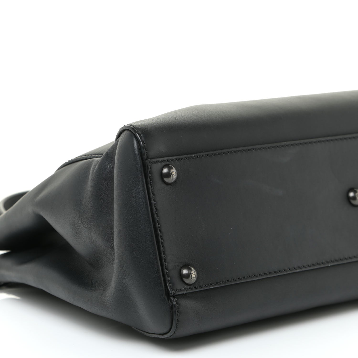 Fendi Vitello Suede Medium Peekaboo Iconic Satchel Black 8 of 19