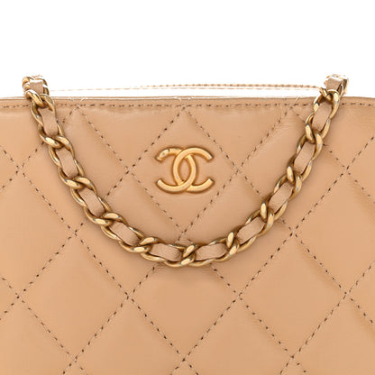 Chanel Lambskin Quilted CC Pearl Crush Camera Case Beige 8 of 12