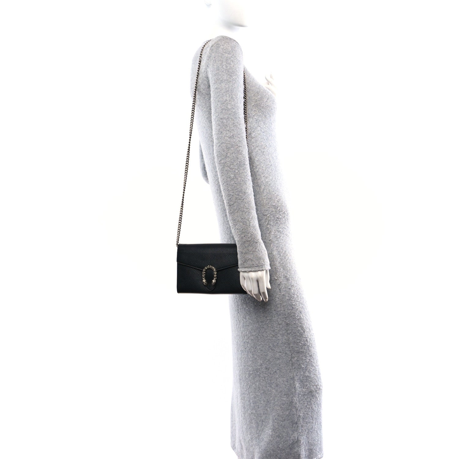 Gucci Calfskin Mini Dionysus Chain Wallet Black 2 of 10