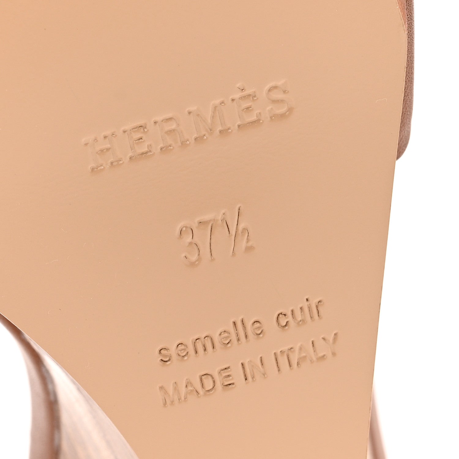 Hermes Calfskin Legend Wedge Sandals 37.5 Gold 8 of 11
