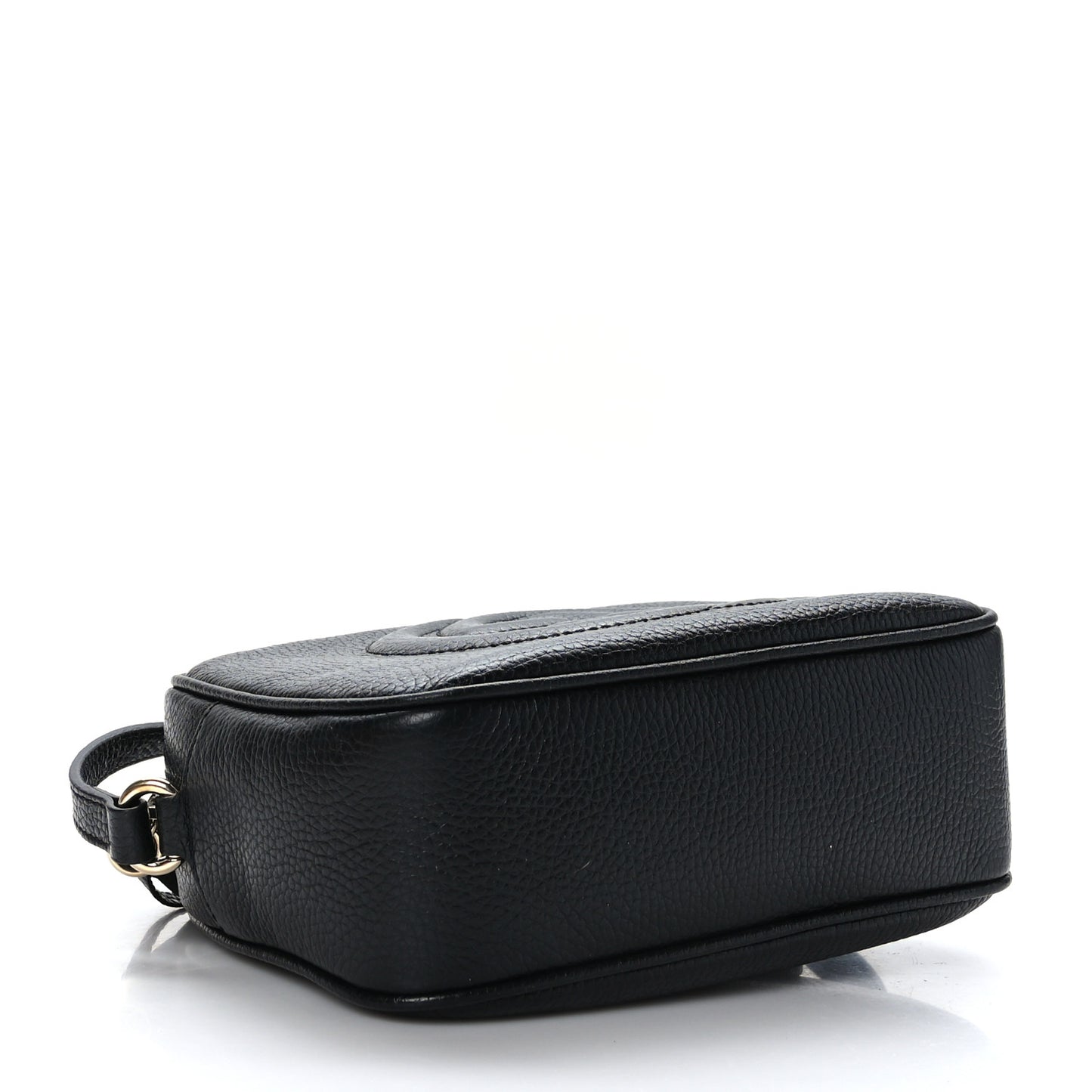 Pebbled Calfskin Small Soho Disco Bag Black