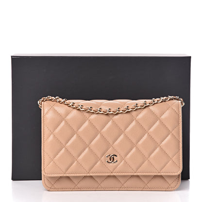 Chanel Caviar Quilted Wallet On Chain WOC Beige 12 of 12