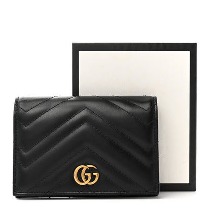Gucci Calfskin Matelasse GG Marmont Passport Case Black 9 of 9