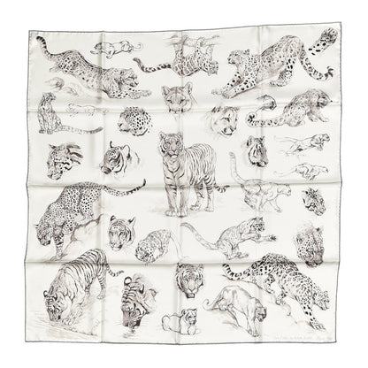 Hermes Silk Dans l'atelier de Robert Dallet Scarf 90 Cendre Gris Sepia 1 of 14