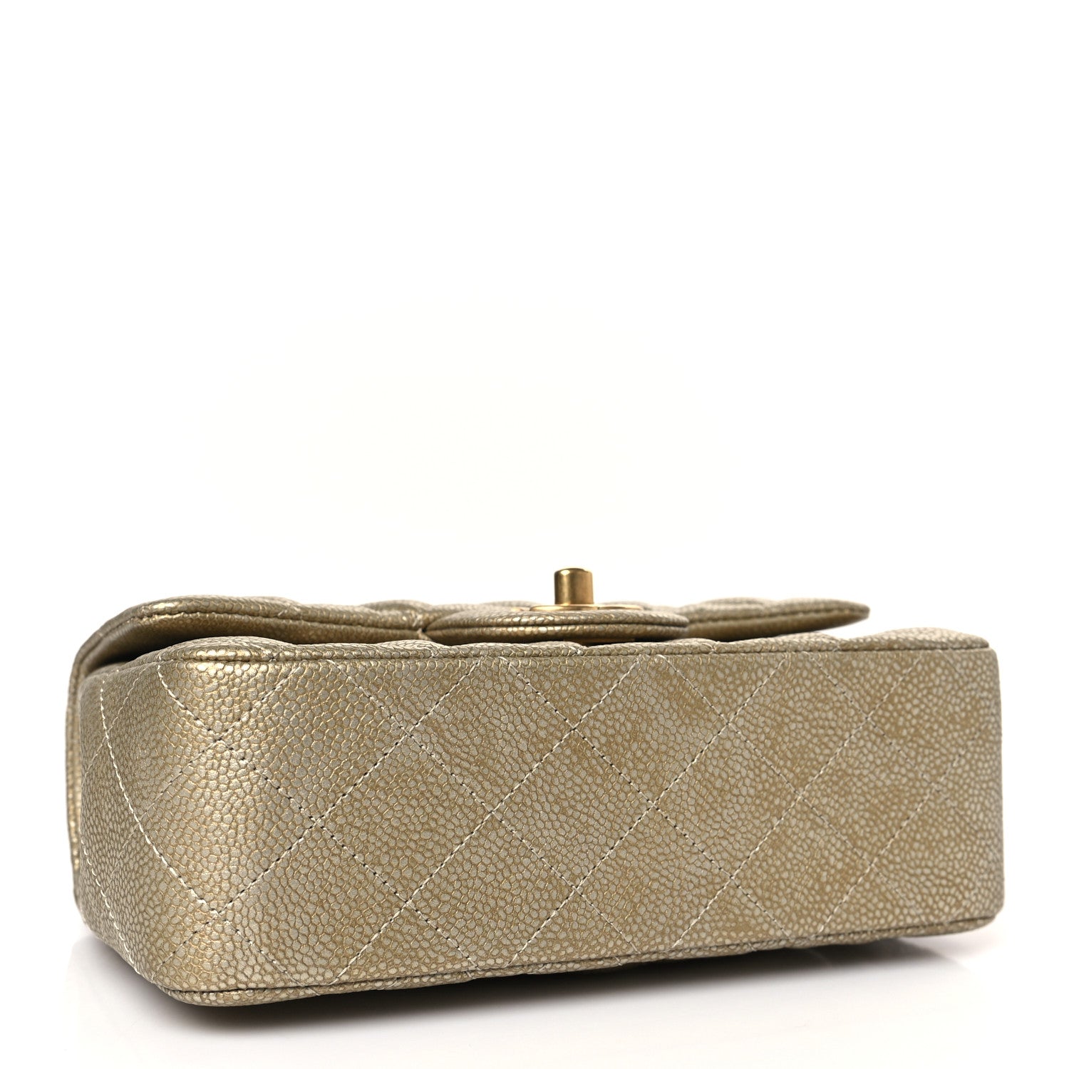 Chanel Metallic Caviar Quilted Mini Rectangular Flap Gold 3 of 10