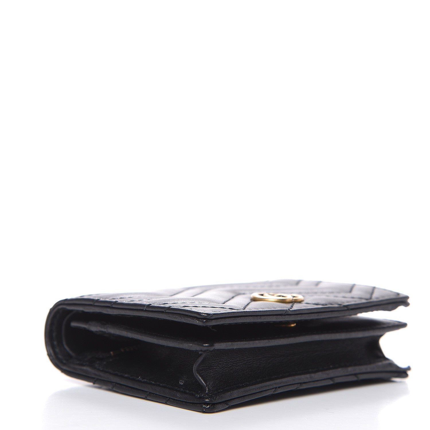 Gucci Calfskin Matelasse GG Marmont Card Case Wallet Black 4 of 8