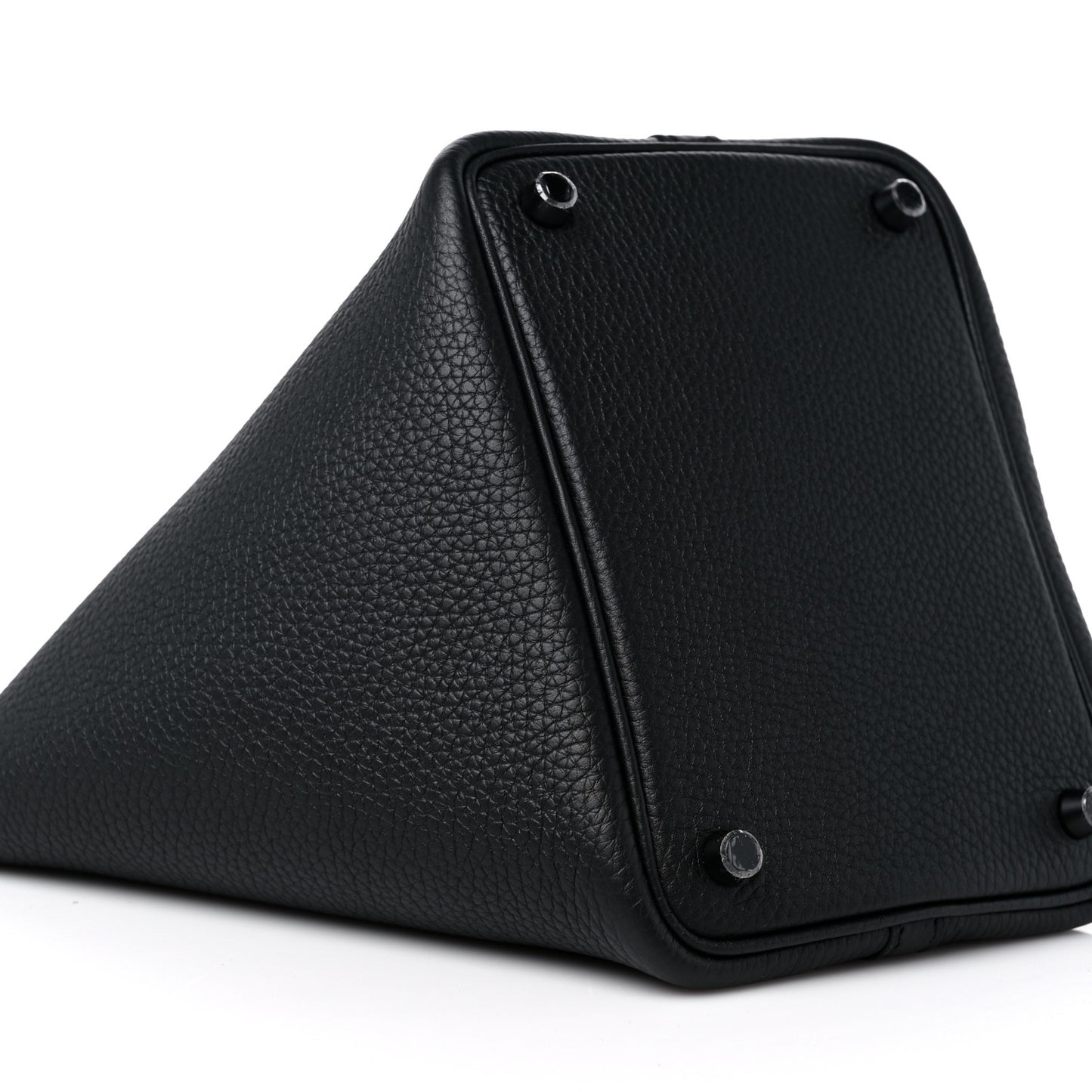 Taurillon Clemence Monochrome Picotin Lock 18 PM Black