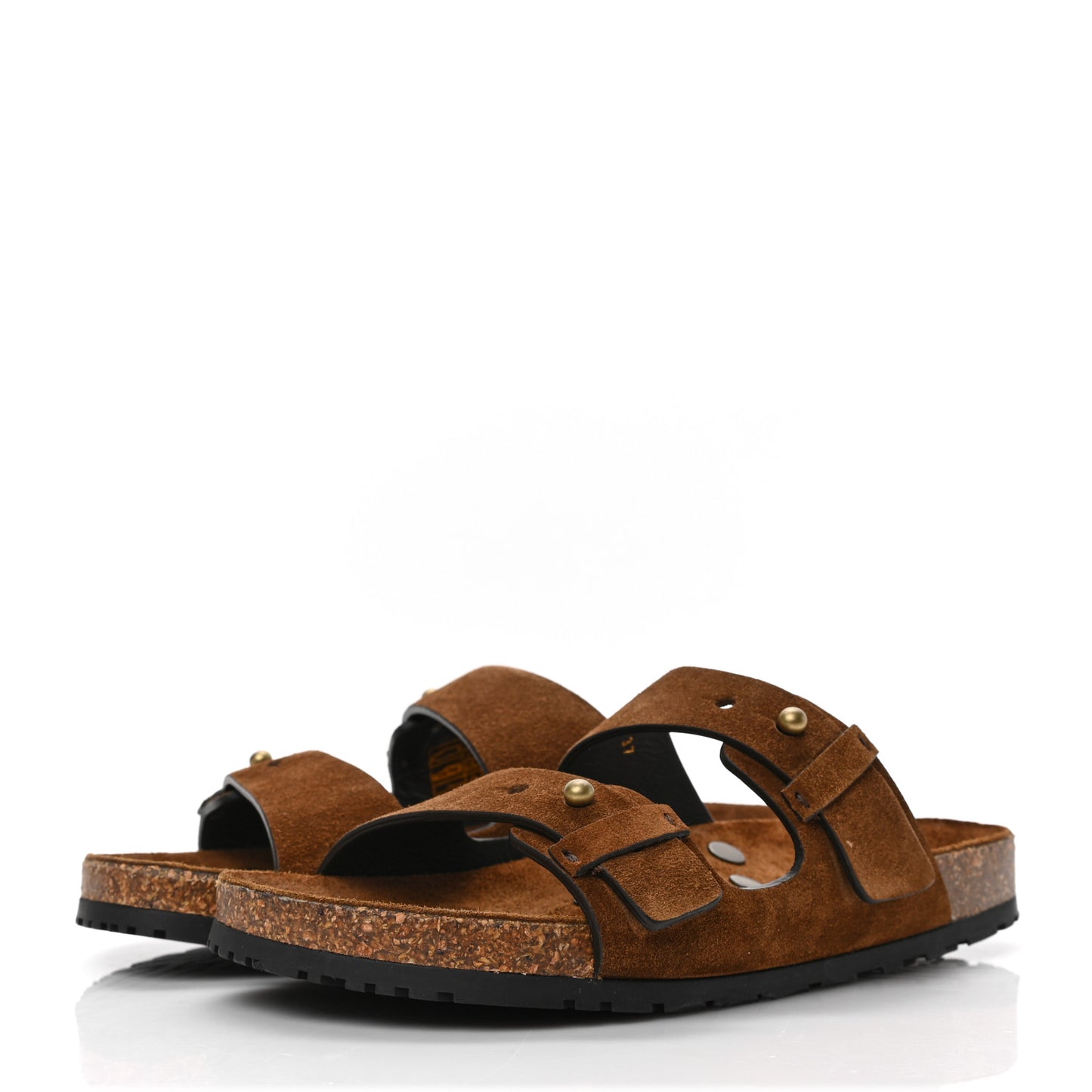 Suede Jimmy 2Bridle Cross Slides 37 Brown
