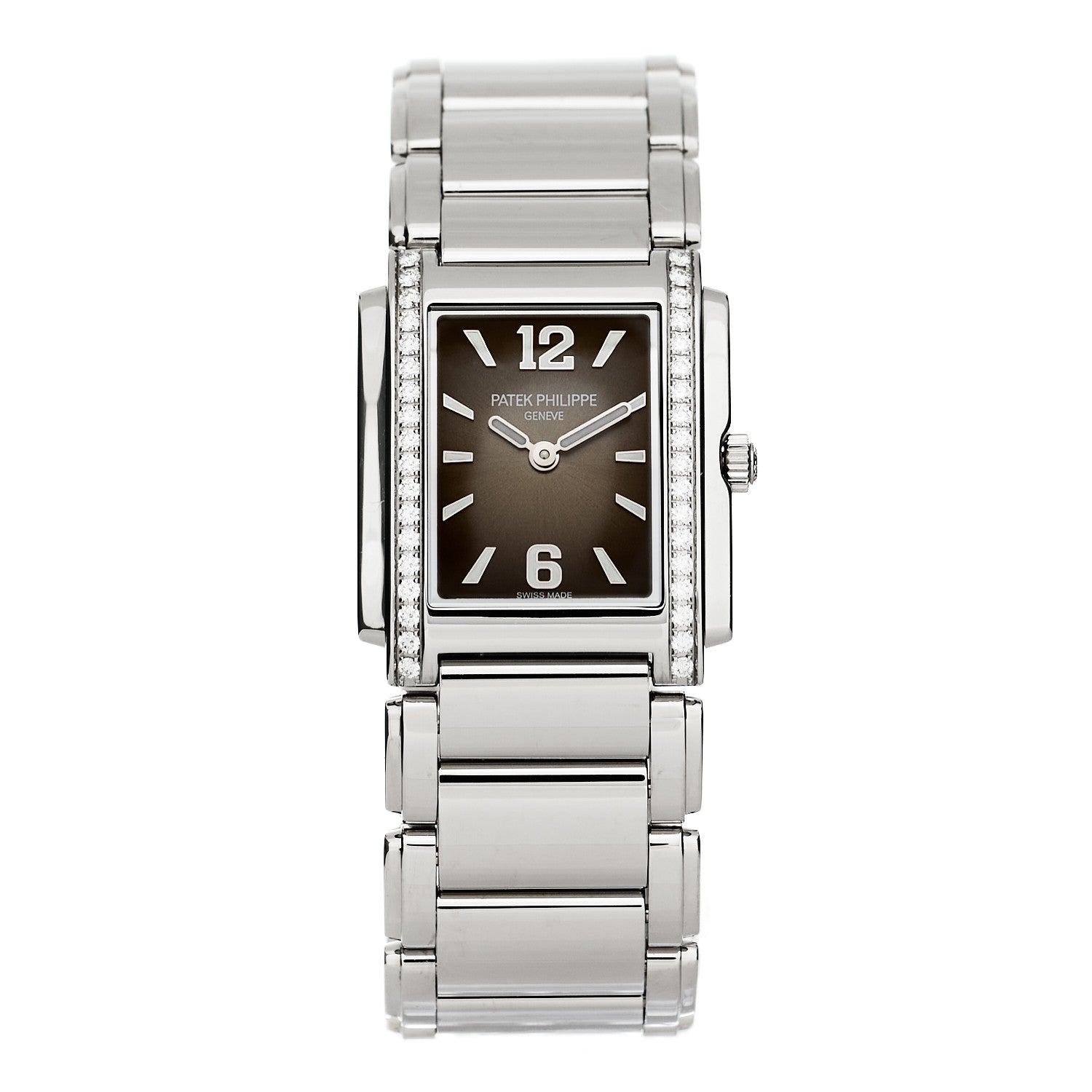 Patek Philippe Stainless Steel Diamond 25mm Twenty-4 Quartz Watch Grey 4910/1200A-010 1 of 5