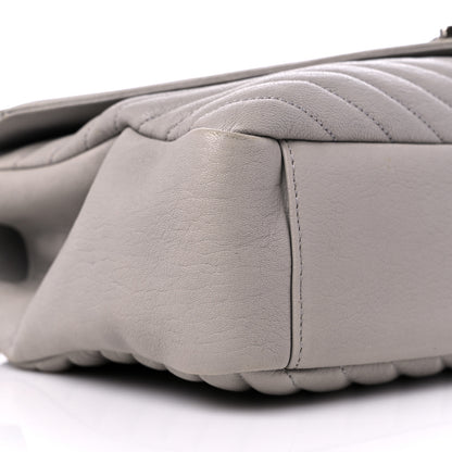 Saint Laurent Sheepskin Matelasse Chevron Monogram Large College Satchel Light Grey 9 of 15