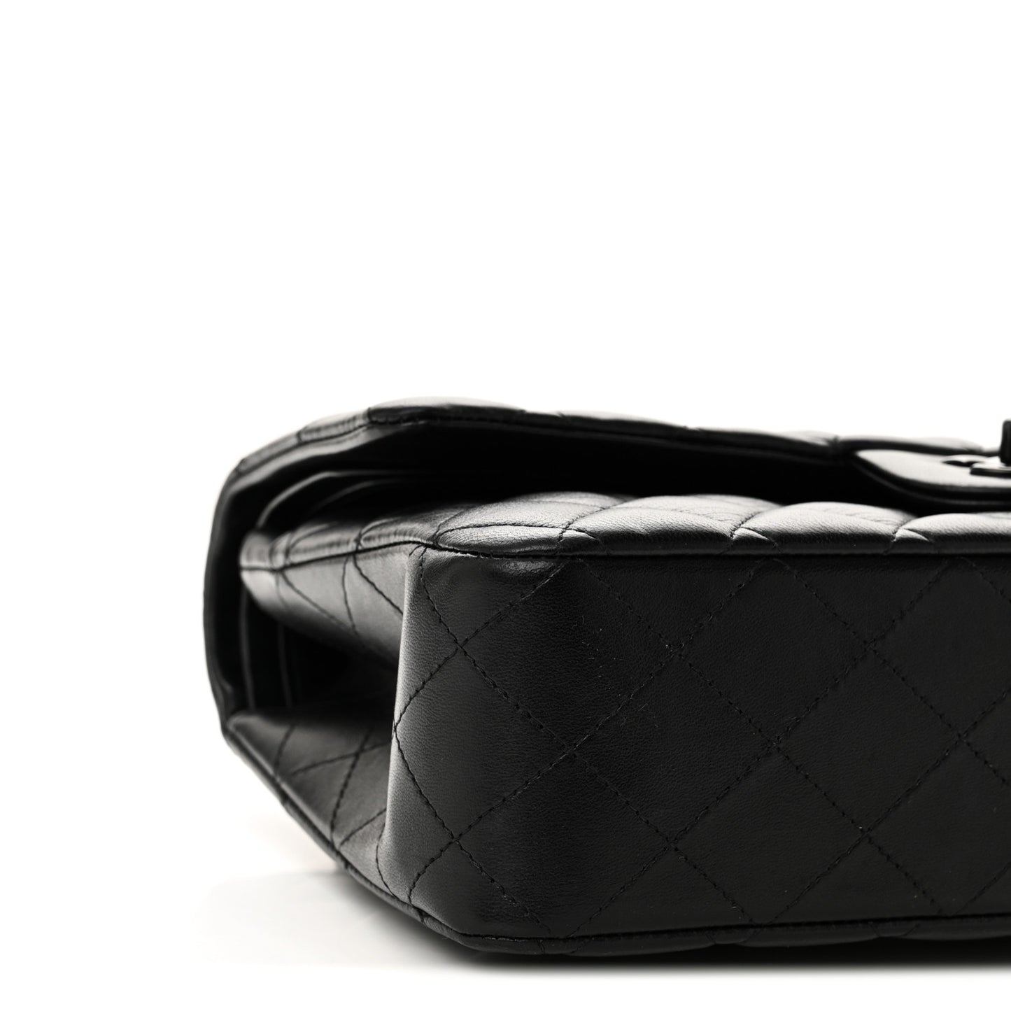 Lambskin Quilted Medium Double Flap So Black