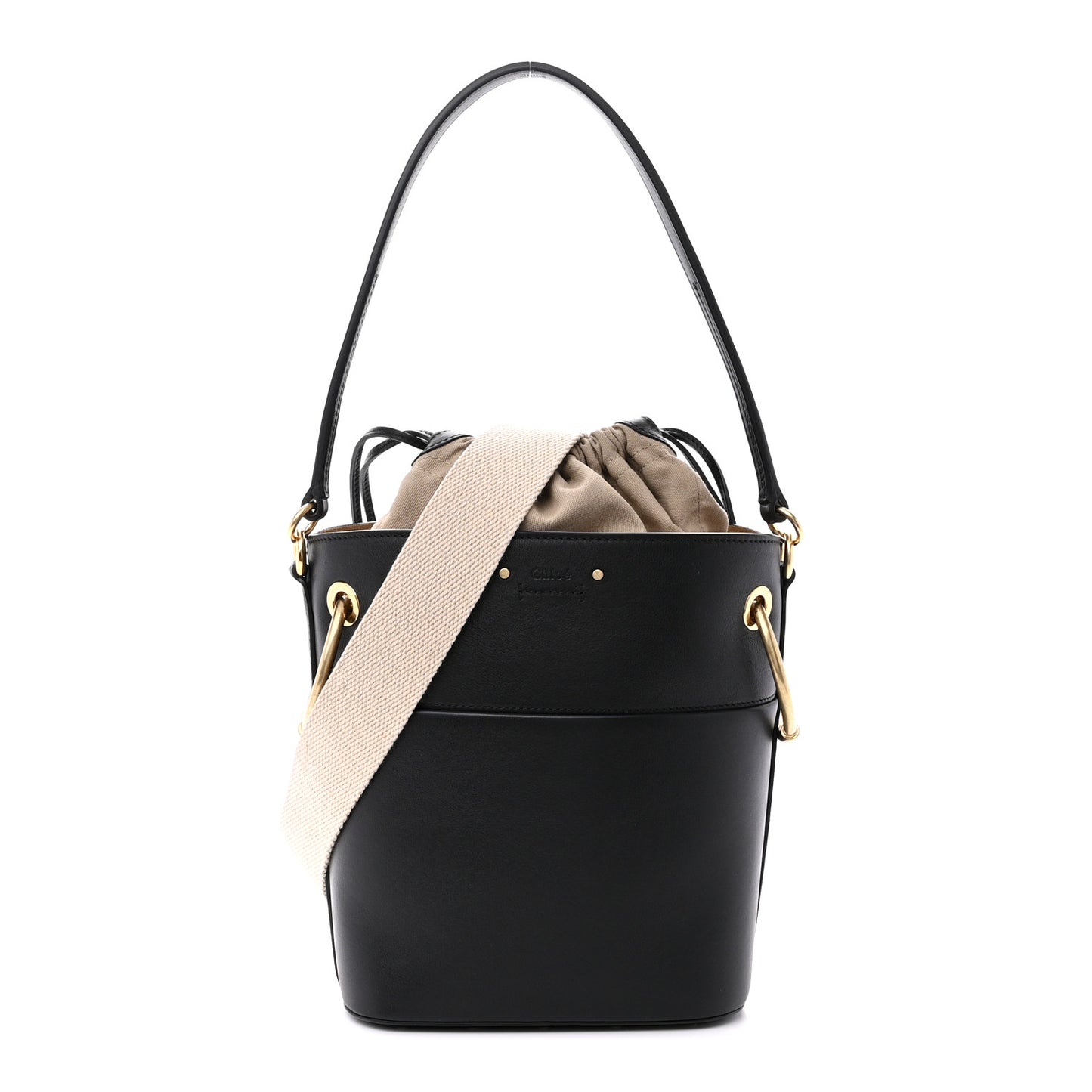 Smooth Calfskin Small Roy Bucket Bag Black