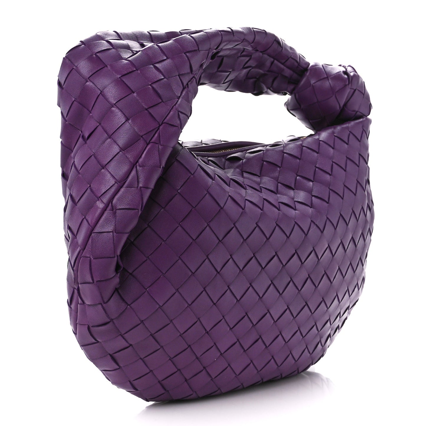 Nappa Intrecciato Teen Jodie Hobo Eggplant