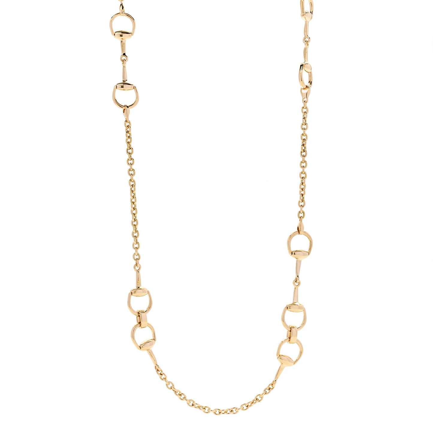18K Yellow Gold Horsebit Link Necklace