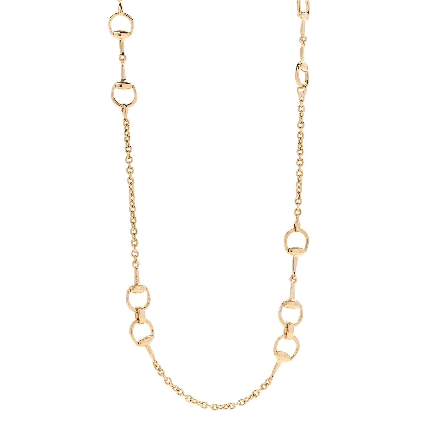 Gucci 18K Yellow Gold Horsebit Link Necklace 1 of 5