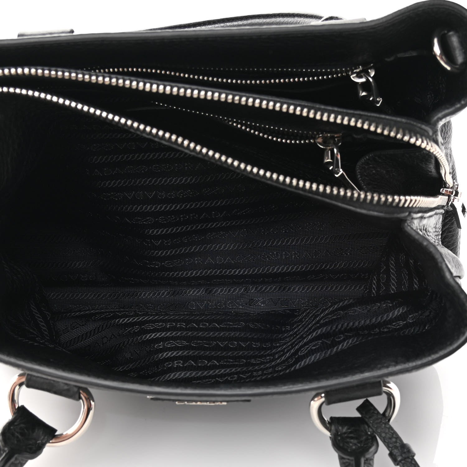 Prada Vitello Daino Tote Black 7 of 14