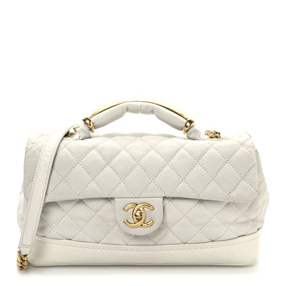 Chanel Iridescent Caviar Quilted Medium Globe Trotter Flap White 1 of 10