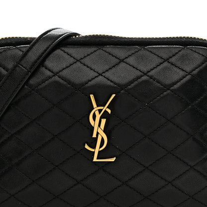 Saint Laurent Lambskin Quilted Gaby Zipped Pouch Black 8 of 10