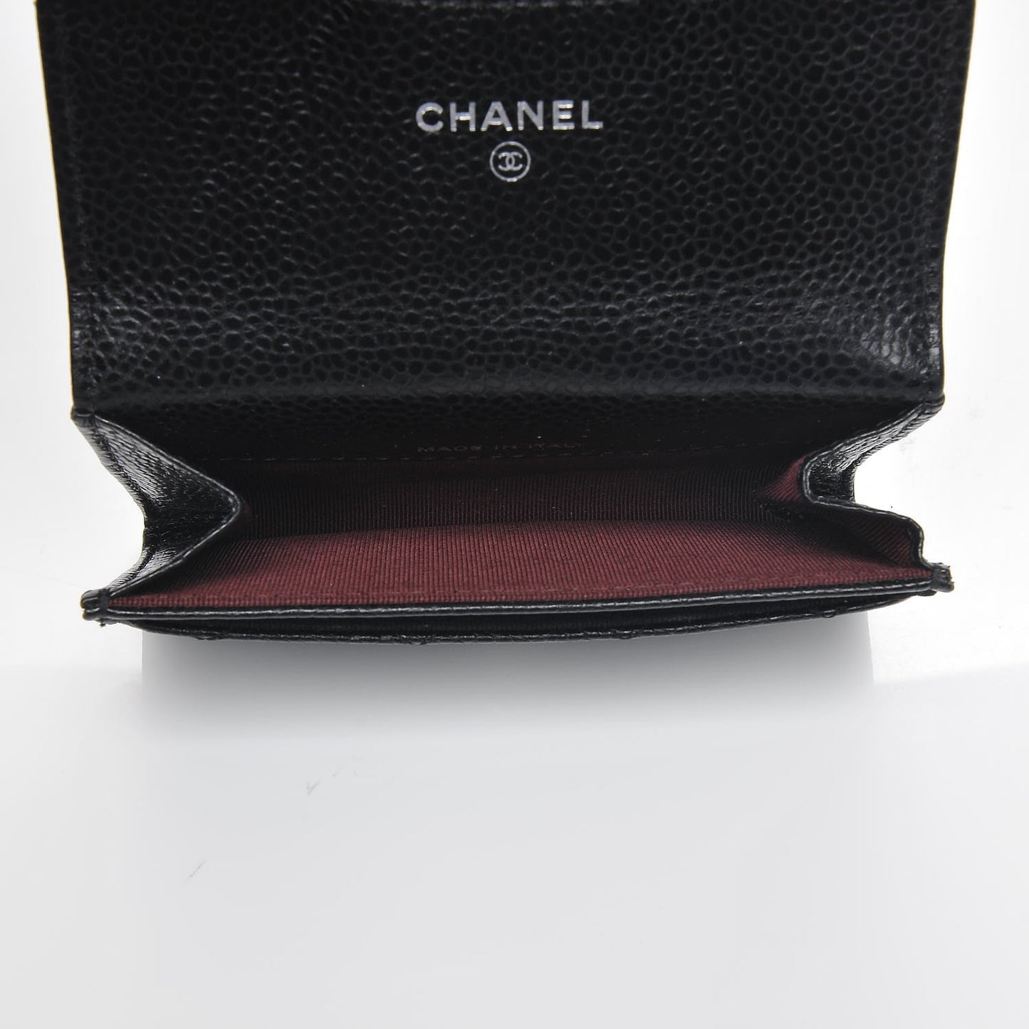 Caviar Quilted Flap Card Holder Black