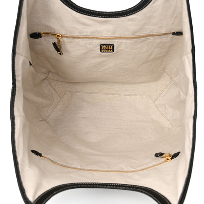 Miu Miu Nappa Large Ivy Tote Bag Black 5 of 17