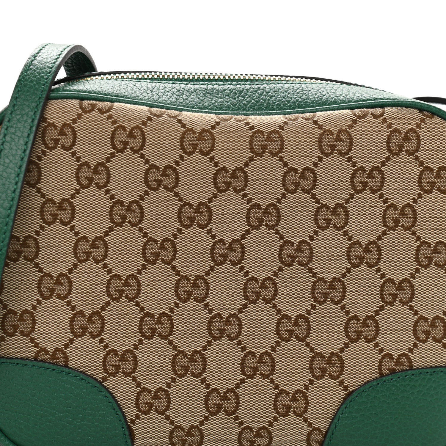 Gucci Monogram Dollar Calfskin Mini Bree Messenger Bag Beige Ebony Emerald 8 of 10