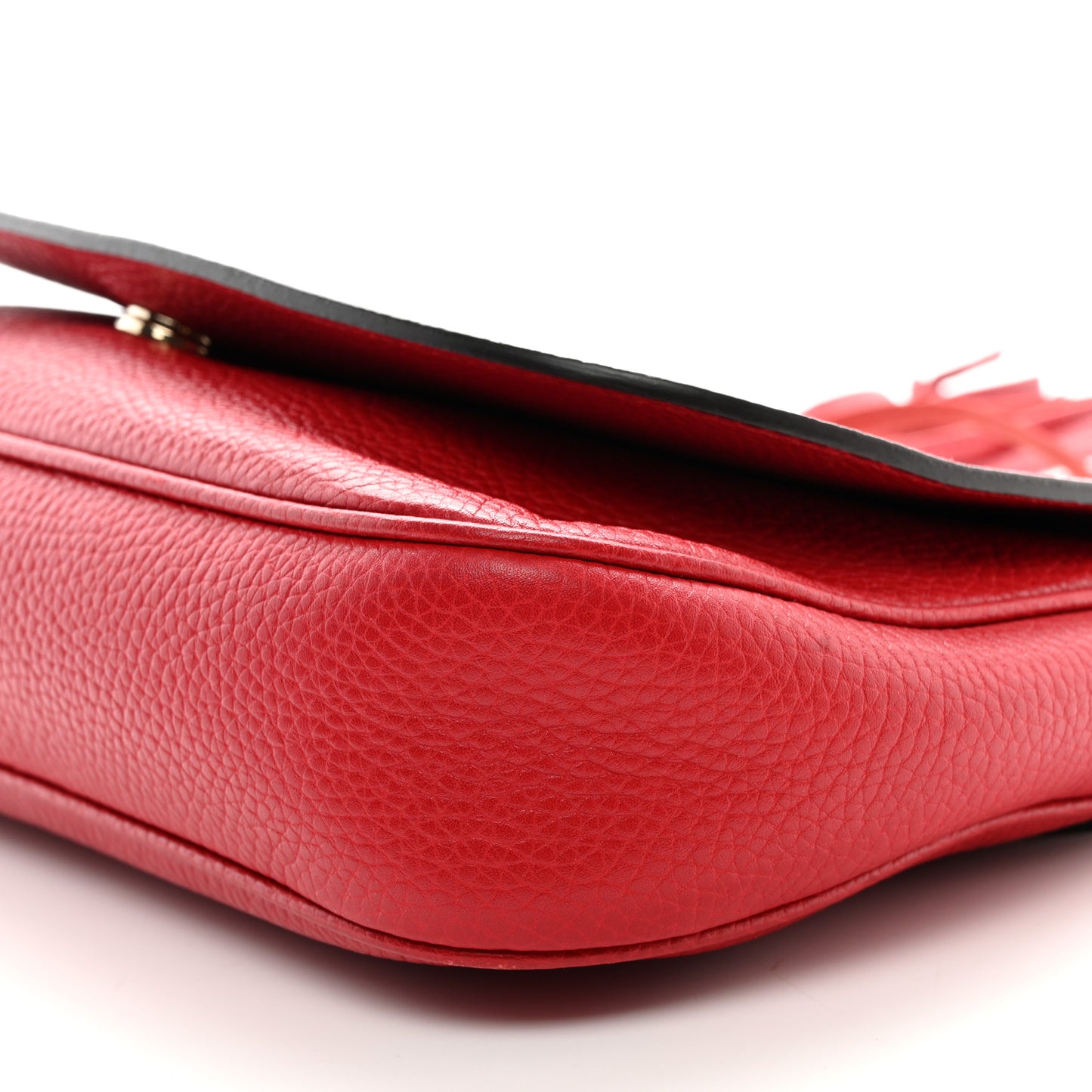 Pebbled Calfskin Medium Soho Flap Crossbody Vibrant Red
