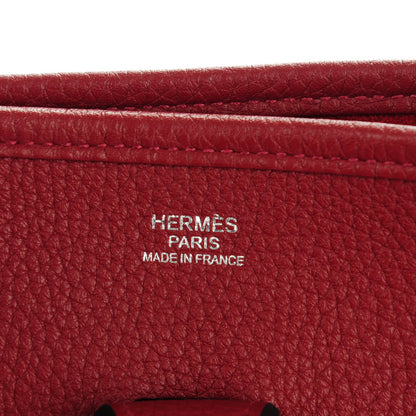 Hermes Taurillon Clemence Evelyne III PM Rouge H 6 of 8
