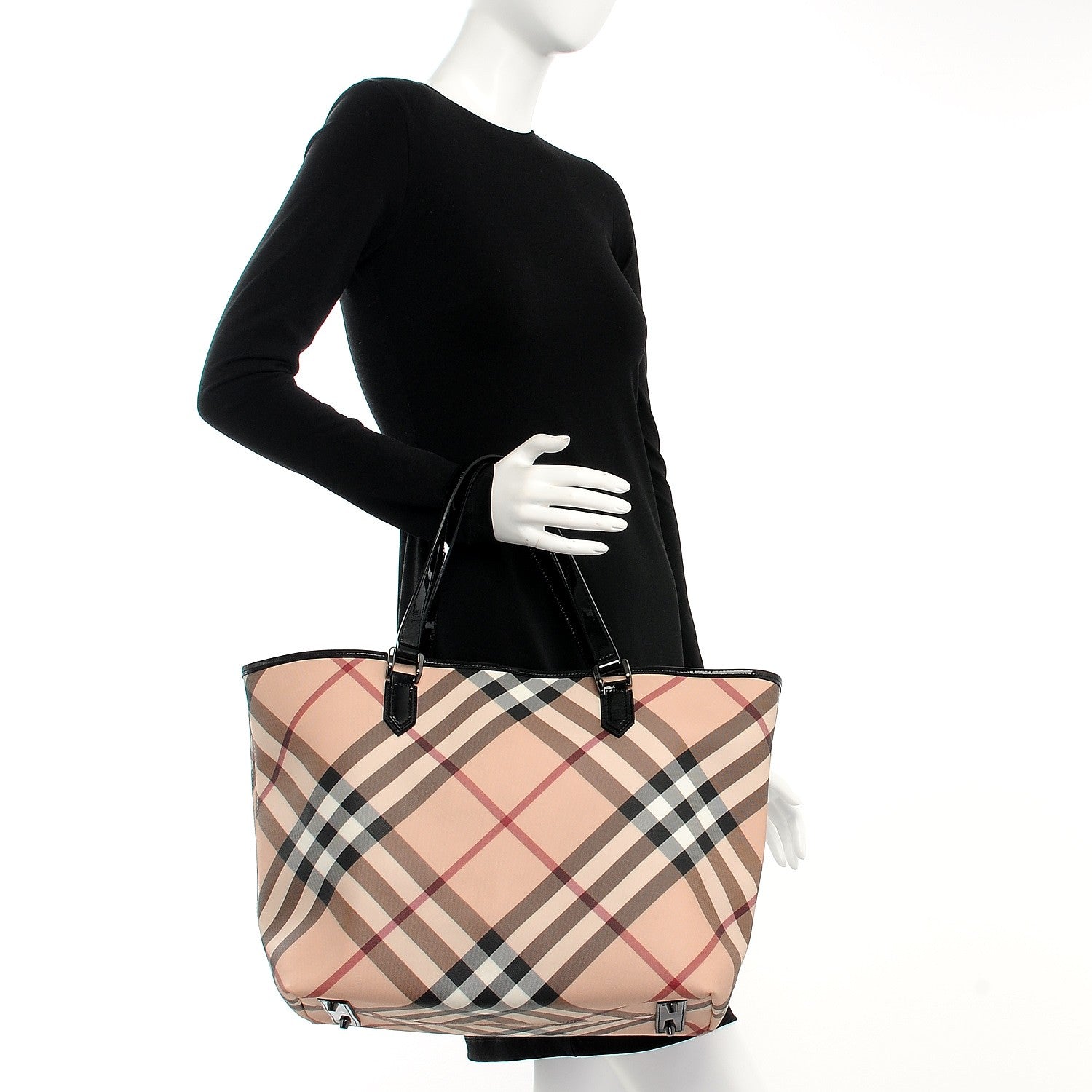 Burberry Nova Check Large Nickie Tote Black 2 of 7