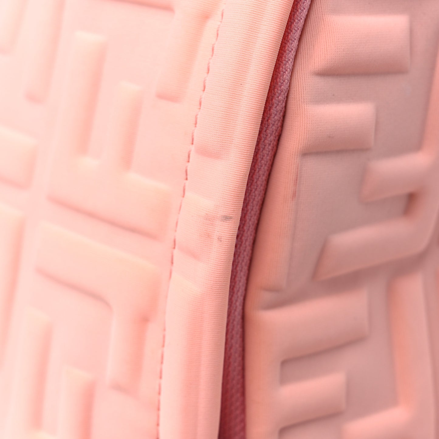 Econyl Nylon Lycra Vitello Seta FF Embossed Kids Backpack Pink