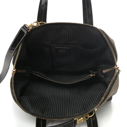 Fendi Patent Canvas Small Chameleon Tote Black 5 of 9