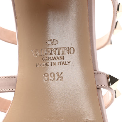 Valentino Garavani Calfskin Rockstud 60mm Caged Slide Sandals 39.5 Poudre 7 of 8