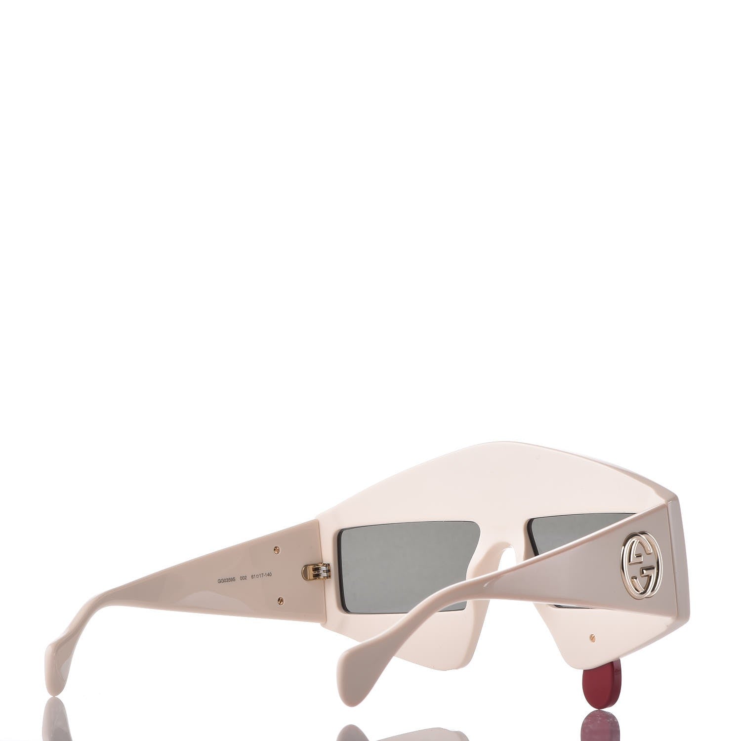 Gucci Acetate Crystal Hollywood Forever Tear Drop Sunglasses GG0359S Ivory 4 of 7