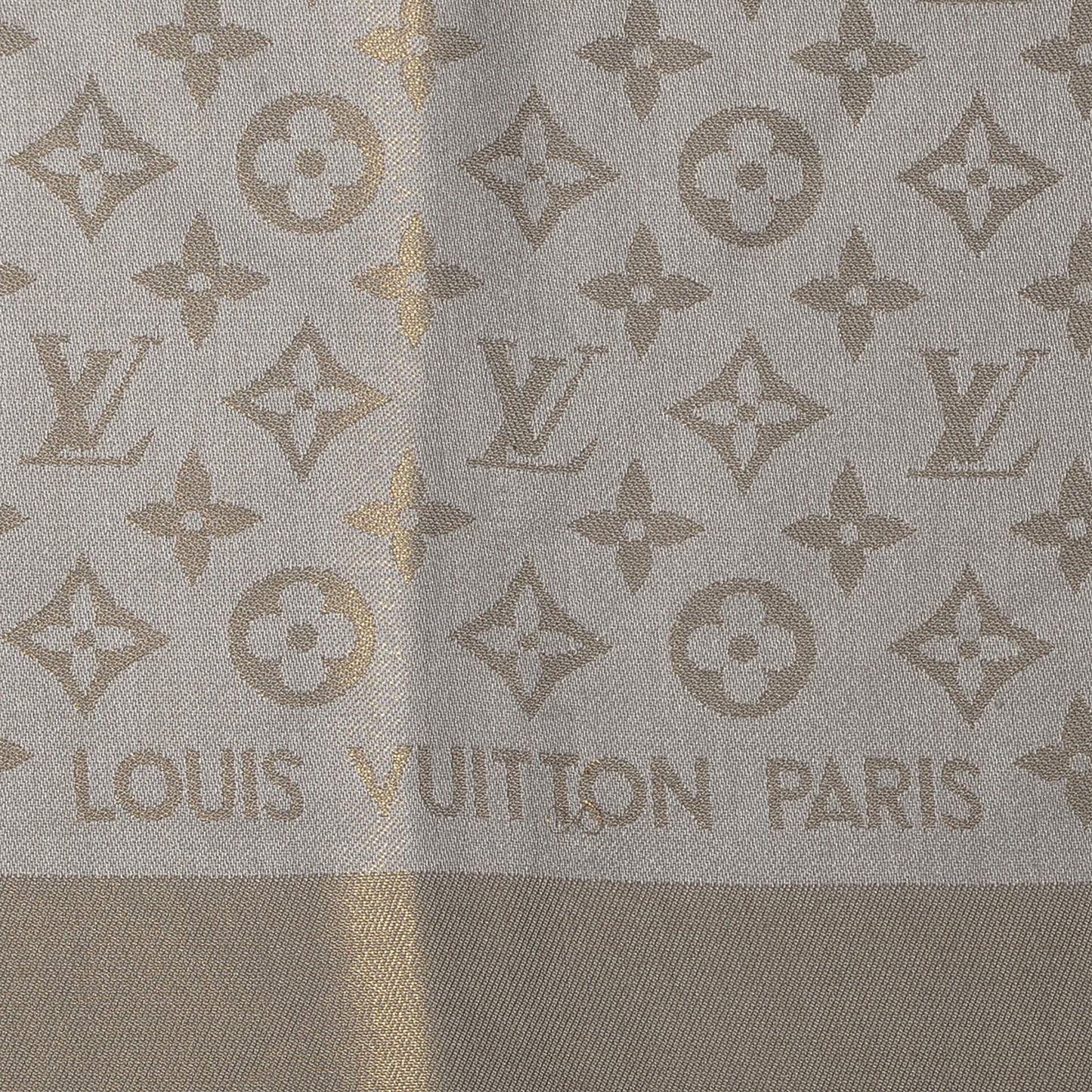 Monogram Silk Wool Shine Shawl Beige
