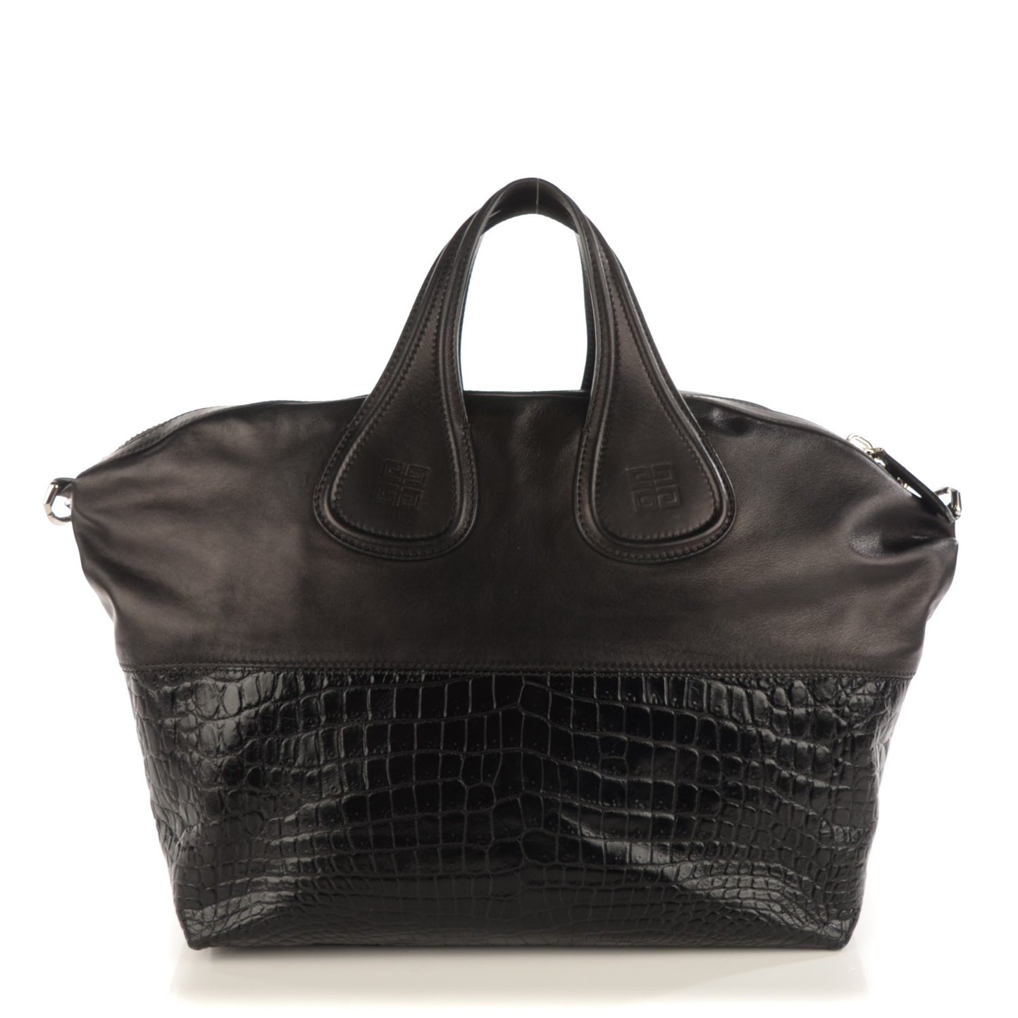 Calfskin Crocodile Embossed Medium Nightingale Black