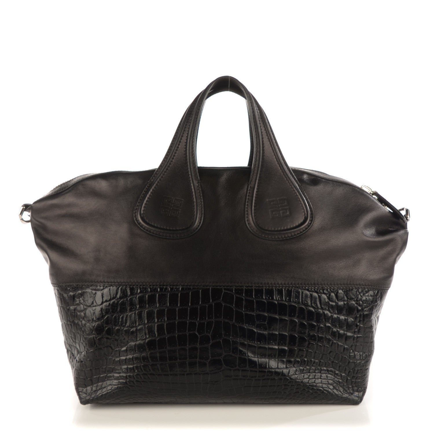 Givenchy Calfskin Crocodile Embossed Medium Nightingale Black 1 of 8