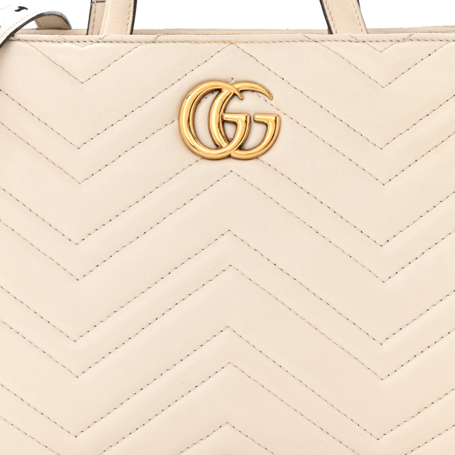 Gucci Calfskin Matelasse Small GG Marmont Tote White 8 of 15