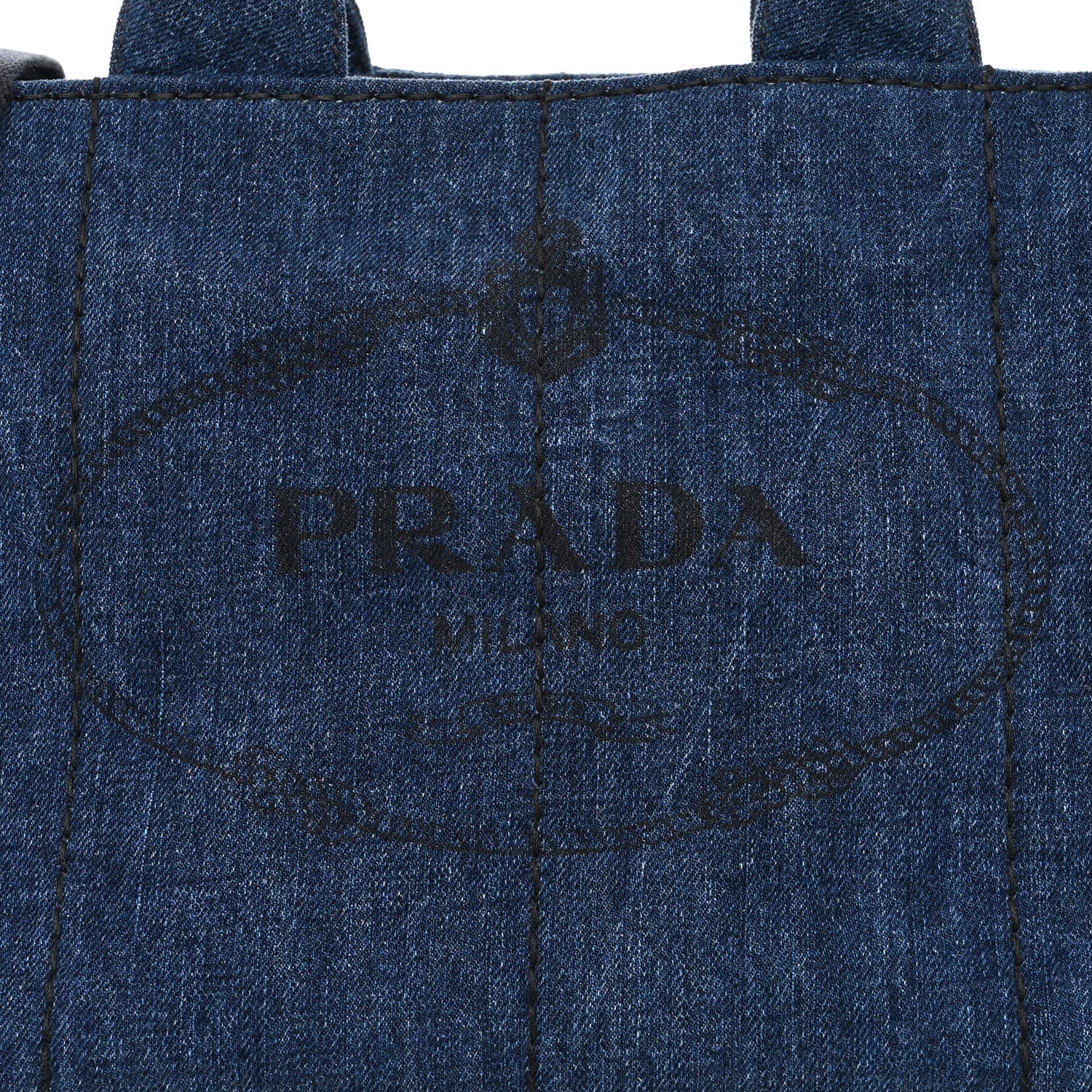 Prada Denim Logo Tote Bleu 9 of 11