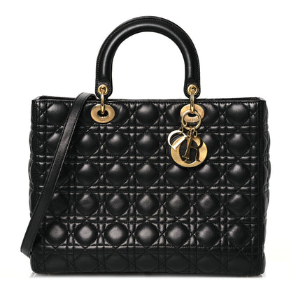 Christian Dior Lambskin Cannage Large Lady Dior Black 1 of 10