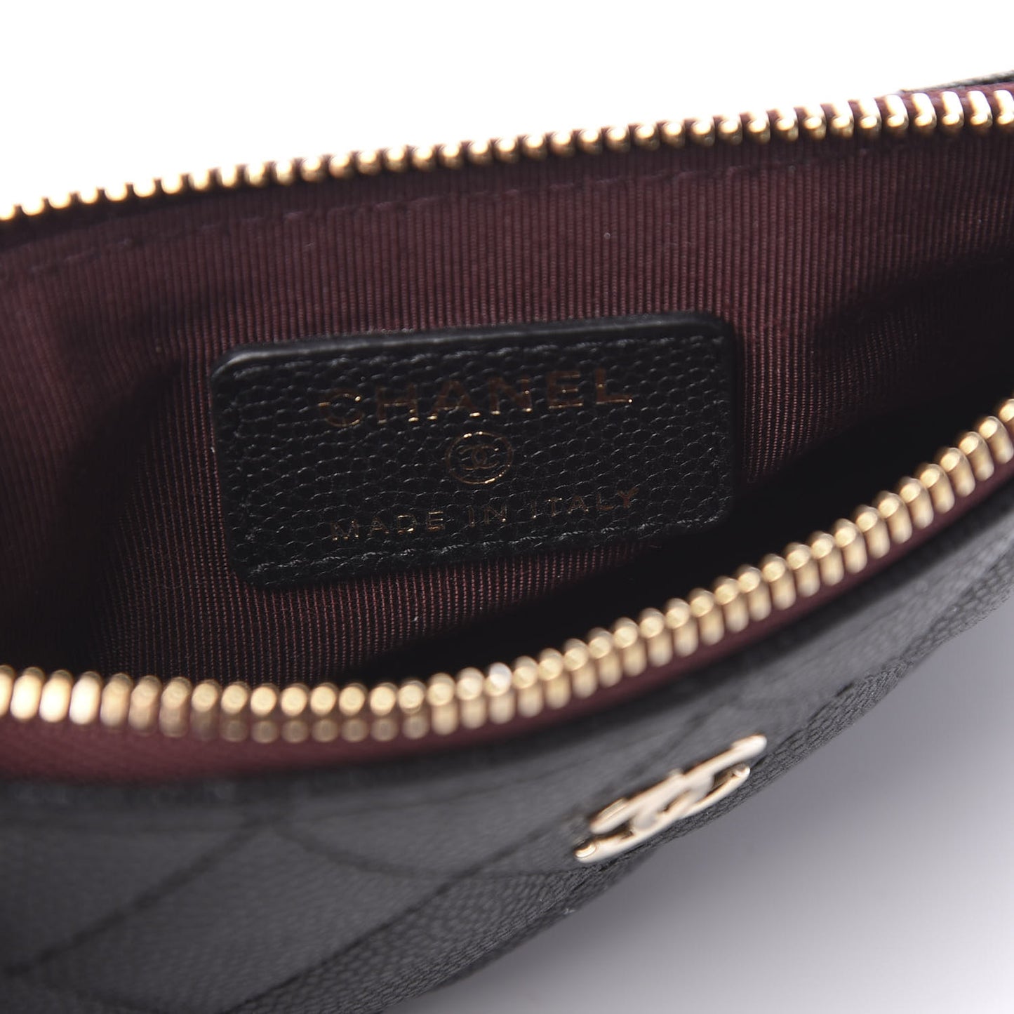 Caviar Quilted Small Cosmetic Case Black