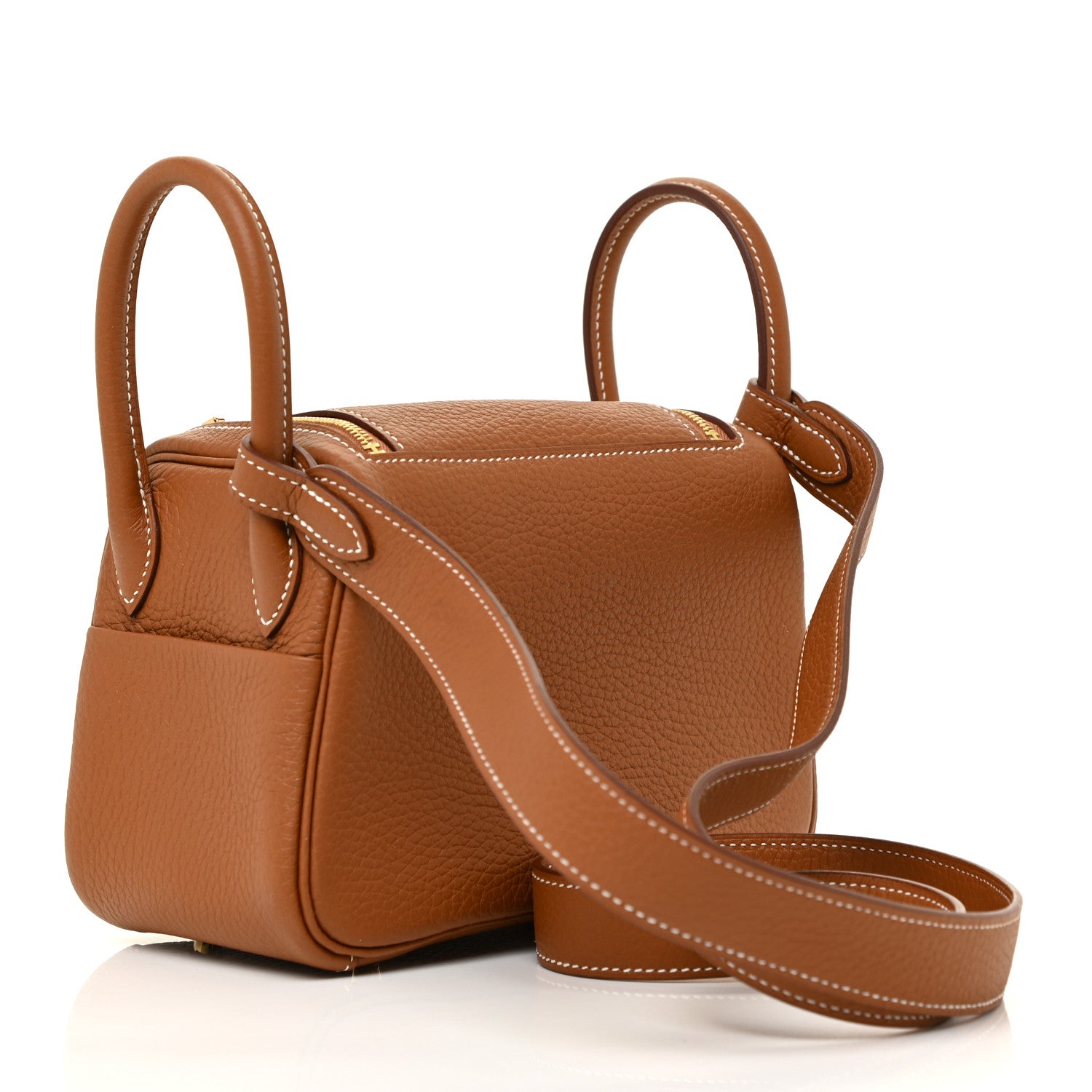Hermes Taurillon Clemence Mini Lindy 20 Gold 3 of 11