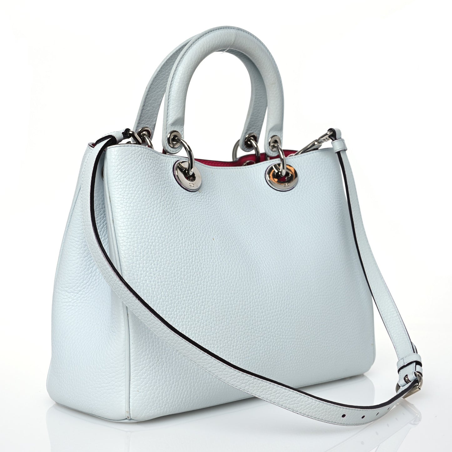 Bullcalf Medium Diorissimo Tote Sky Blue Pink