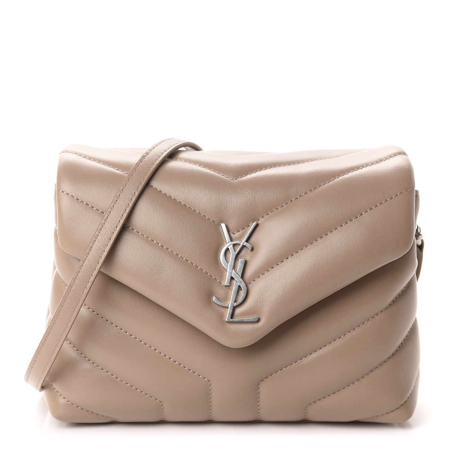 Calfskin Y Quilted Monogram Toy Loulou Crossbody Bag Mink